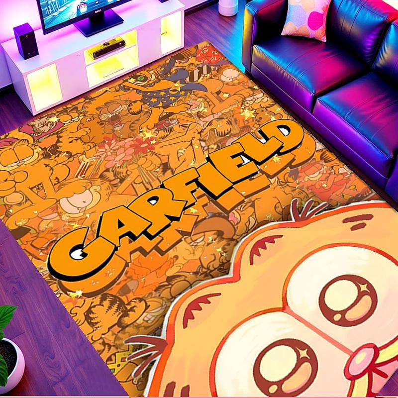Garfield Print Rug, Washable Floor Carpet, For Entryway Dorm Laundry Room Office Study, Home Decor Birthday Christmas Gift