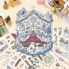 Cartoon Landscape Sticker Pink Candy House Miniature World 3D House Unzip DIY Scene Manual Post