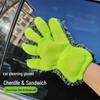 Chenille Five-Finger Car Wash Mitt and Wheel Hub Cleaning Cloth