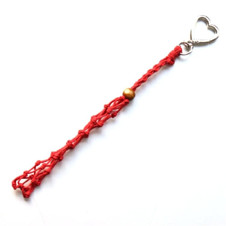 

Fashionable Waxed Cord Woven Keychain For Backpack Purse Or Belt Attachment Practical Everyday Accessory красный