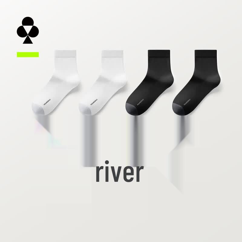 Youkeshu Men's 7-Pack Antibacterial Mid-Calf Socks