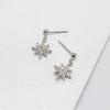 925 Silver Plated Flower Earrings with Zircon Short Dainty Studs Elegant Fairy Jewelry
