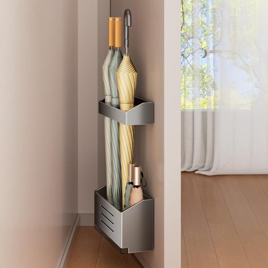 Magnetic Umbrella Holder Heavy Duty No Punching Home Office Entry Hallway Wall Mount Folding Long Umbrella Organizer Hanger Rack