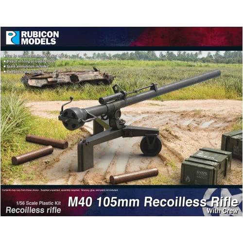 RUBICON MODELS 1/56 M40 Recoilless Rifle with Crew Members Plastic Model RB0130