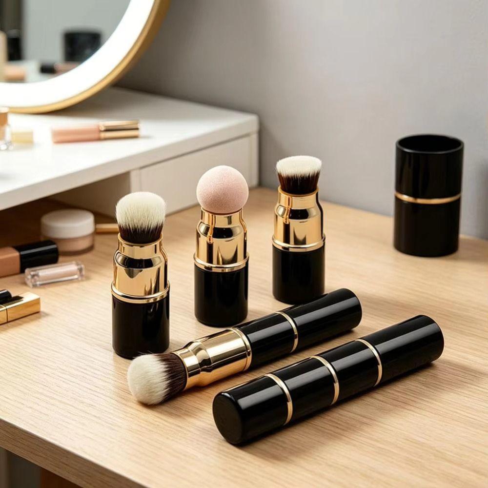 3-in-1 Mini Makeup Brush Set Detachable Powder Brush Reusable Foundation Brush  Makeup Application