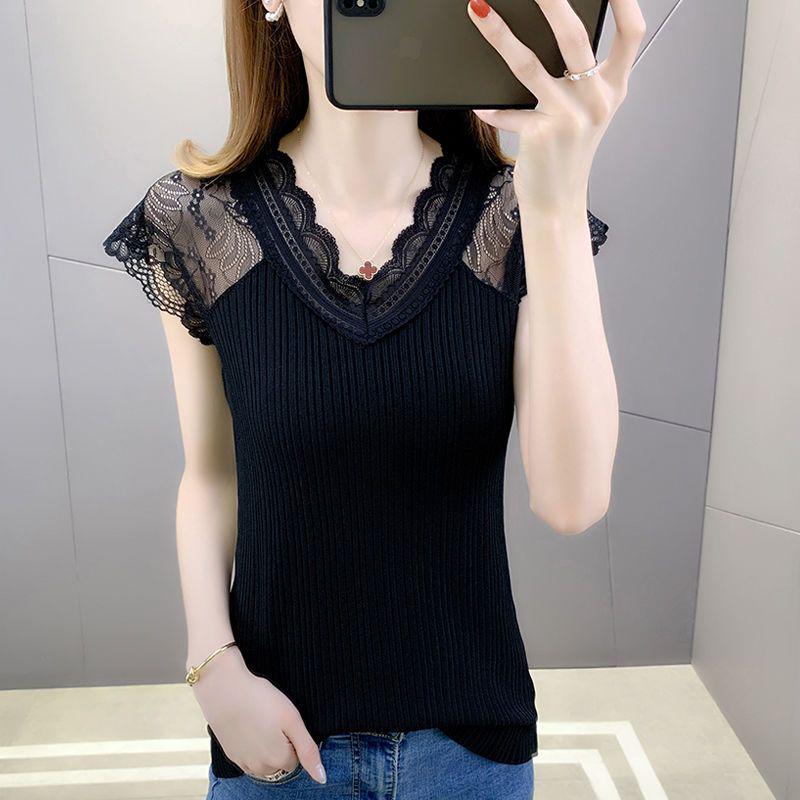 Plus Size Lace Trim V-Neck Summer Camisole - Women's Sleeveless Slim Fit Base Layer