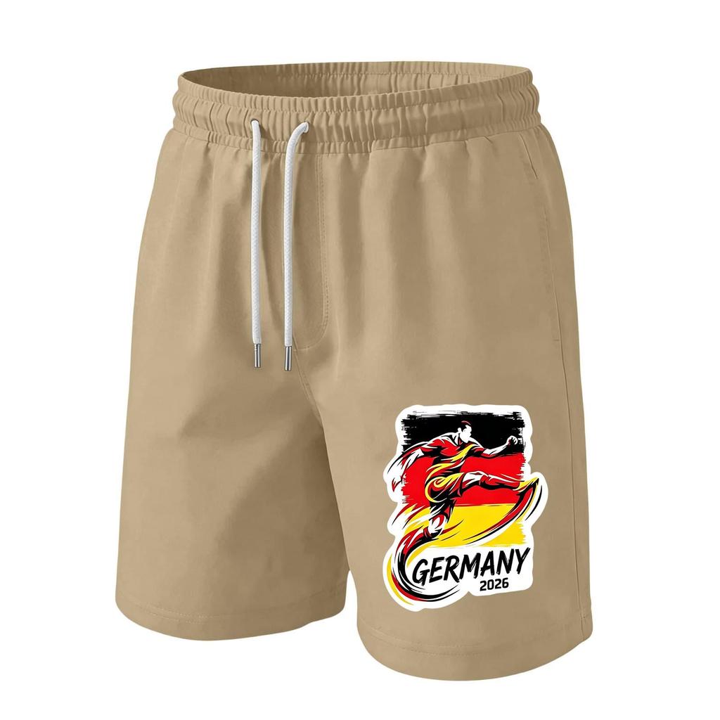 Men’s Casual Drawstring Waist Shorts with Germany 2026 Print Relaxed Fit Lightweight Breathable Athletic Lounge Wear