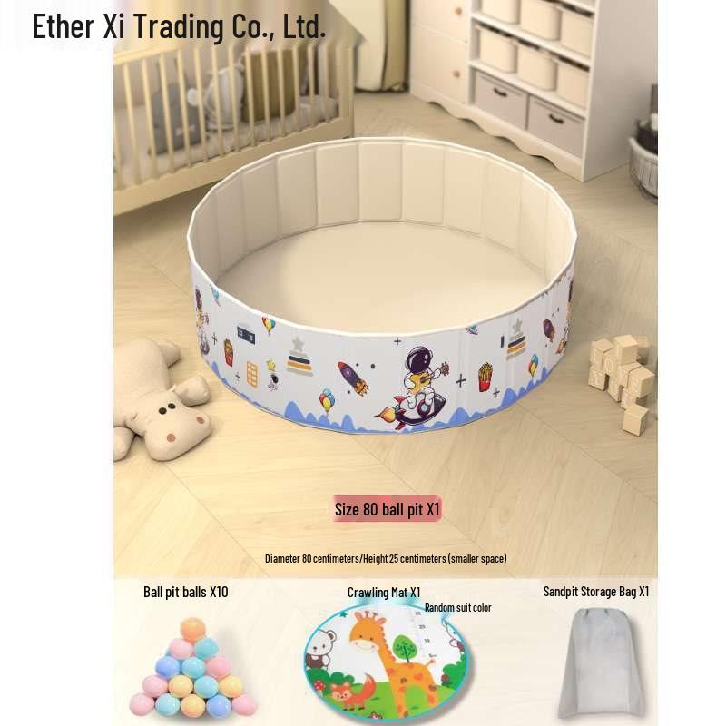 Conjunto Infantil de Arenero y Piscina de Bolas Oceánicas con Valla y Semillas de Casia Juguetes de Arena para Interior