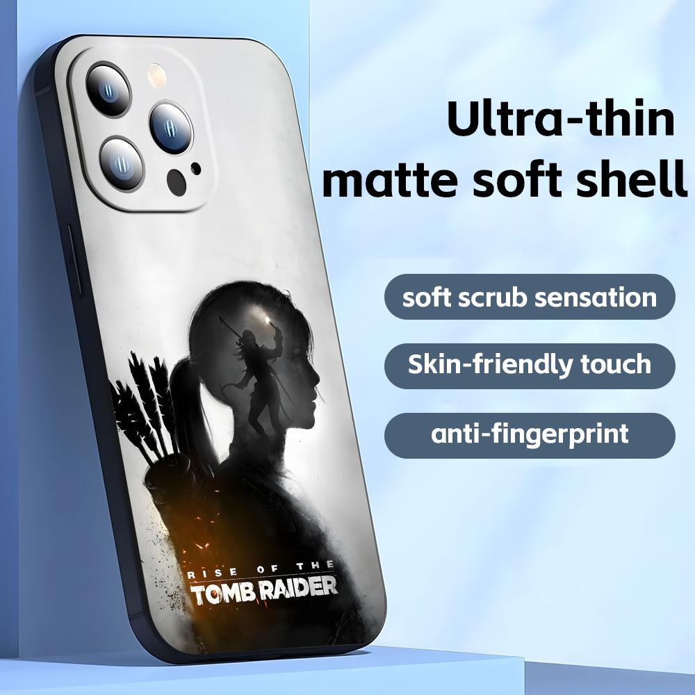 hot game Tomb Raider Phone Case For iPhone17 16 16e 15 14 13 12 11 Plus Mini Pro Max Soft black Shockproof Cover