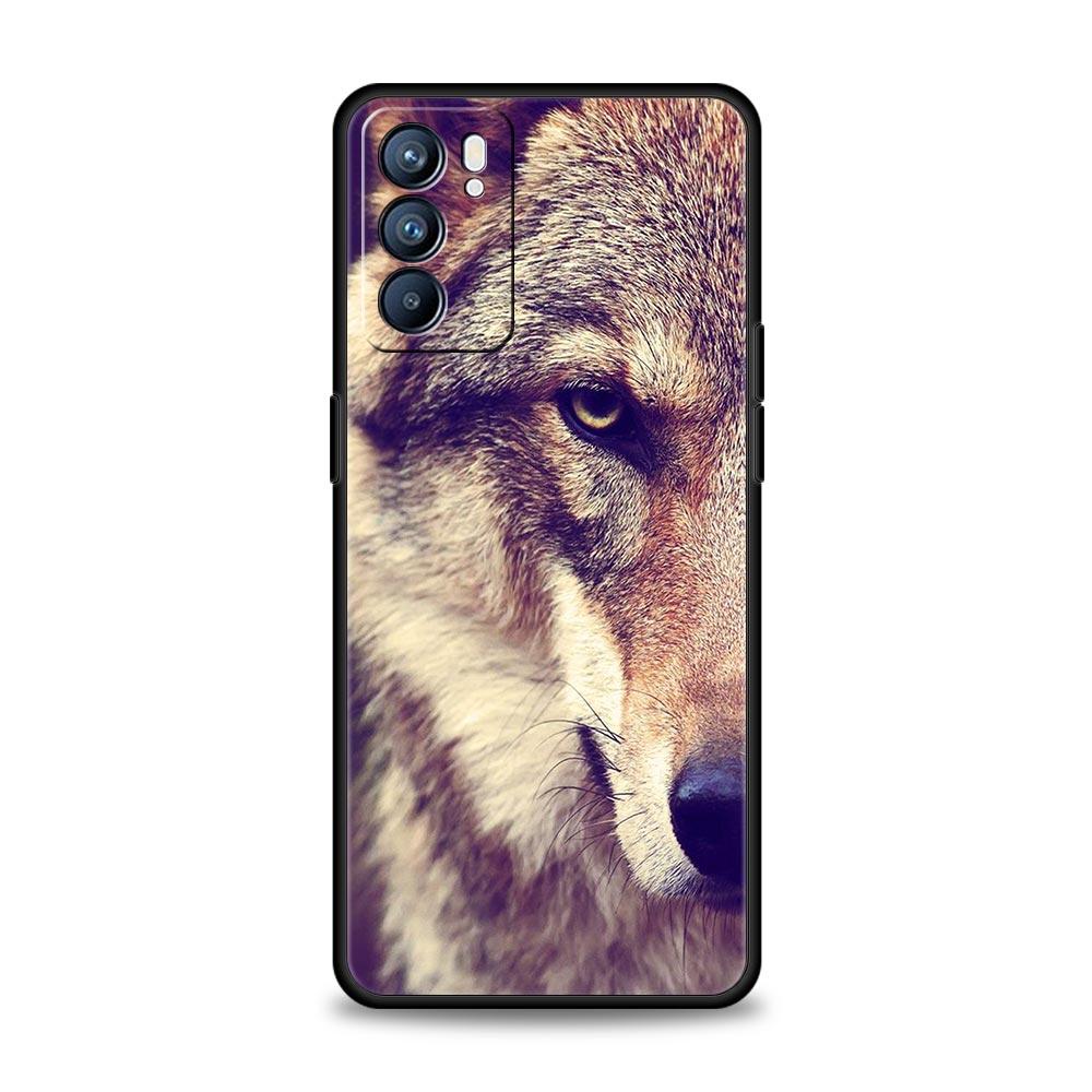 Animal Wolf Phone Case For OPPO Find X5 A54 A53 A52 A9 2020 A16 A15 A95 A76 A74 A12 Reno7 SE Reno6 Pro+ 5G Soft Silicone Cover