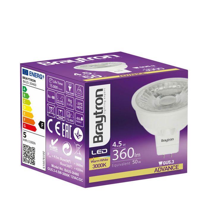 Ampoule LED Advance MR16 GU5.3 4,5W 3000K – Blanc chaud 360 lm