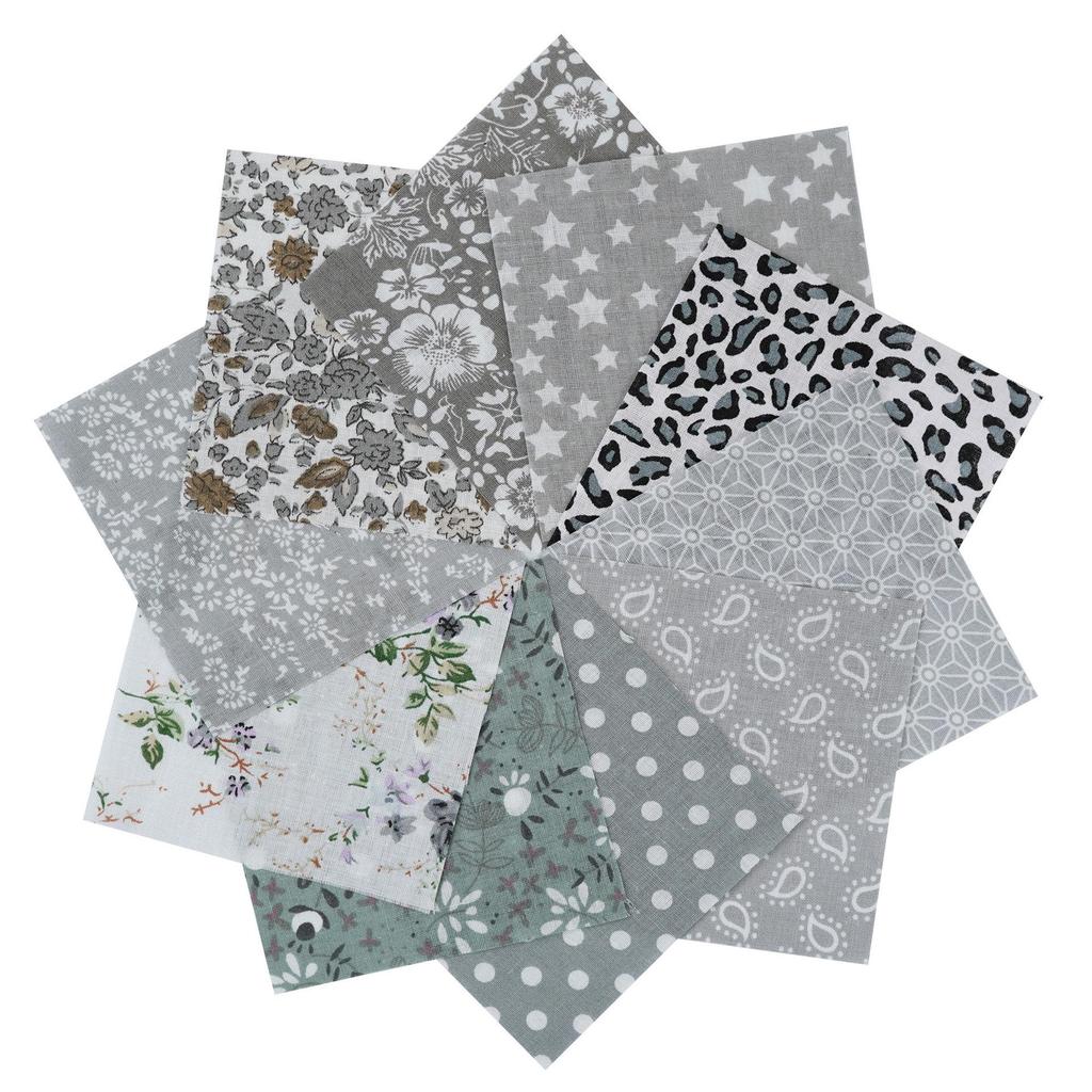 100-Color Patchwork Cloth Set: Floral, Plaid & Polka Dot Plain Weave Cotton for DIY Crafting