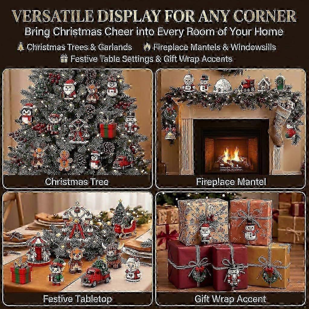 Christmas Brick Ornament Advent Calendar 2026, 24 Days Christmas Countdown with 24pcs Mini Models, Xmas Tree Hanging Ornaments, Xmas Gifts -New 9-28