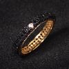 S Silver Colorful Zircon Black Gold Ring for Women Full Zircon Wedding Party Engagement High Quality Jewelry Ring Gift