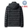 Men Winter Down Jacket Men Hooded Waterproof Windproof Puffer Jacket Detachable Hat Coat Casual Lightweight Down Jacket Male