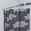 Stylish Gray Floral Print Bath Curtain For Modern Bathroom Decor Shower Curtain Set With Rod Pocket, 72 X 84 Inches
