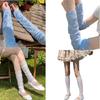 Womens Ultrathin Arm Leg Warmers Sweet Bowknot Pattern Solid Color Long Fingerless Gloves Ice Silk Arm Leg Sleeves Cover