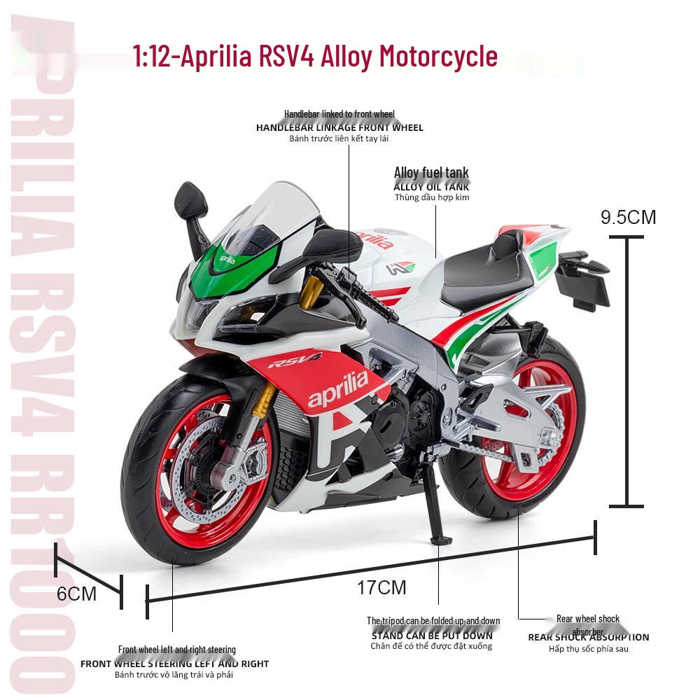 1:12 Scale GSX Alloy Aprilia RSV4 Motorcycle Model Toy