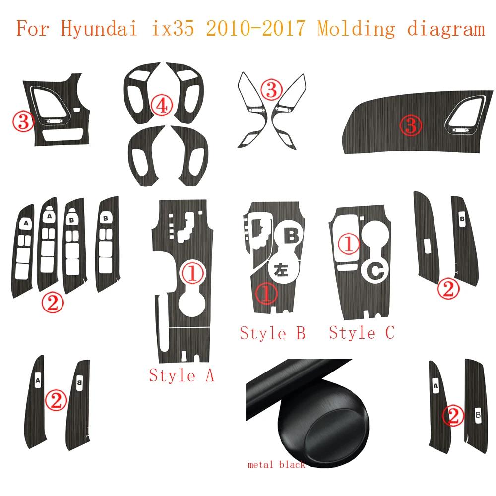 Für Hyundai Tucson ix35 2010-2017 Innenraum Mittelkonsole Türgriff Kohlefaser Aufkleber Decals Autostyling Zubehör