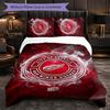 Set Biancheria da Letto in Microfibra con Motivo Detroit Red Wings 3 Pezzi Copripiumino Decorativo per Camera da Letto Uso Domestico