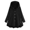 Cappotto da Donna a Metà Lunghezza con Cappuccio Colore Unico Manica Lunga Monopetto