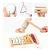 Btuty Orff Wooden Percussion Instrument Set, Fun Interactive Games for Developing Hand-Eye Coordination, Birthday Gift, Includes Tambourine, 8-Tone Xy