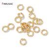 14K Gold Plated Brass Round Twisted Open Split Rings Jump Rings,Connector Rings for DIY Jewelry Making Supplies