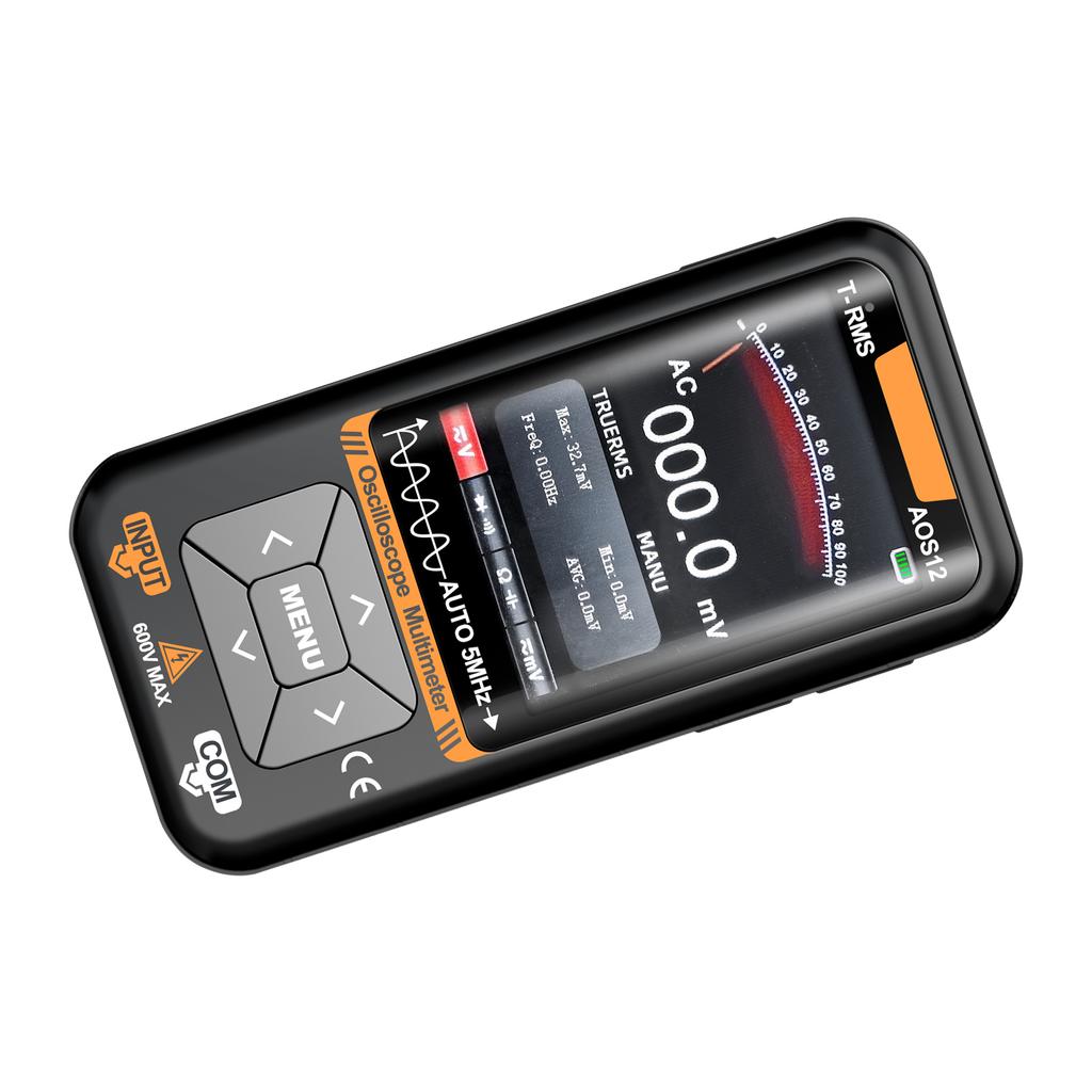 2 in 1 Handheld Oscilloscope & Multimeter, 5MHz Bandwidth, 48MSa s Sampling Rate, 3.2  Color TFT Screen, True RMS,