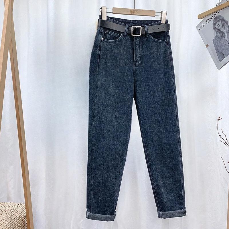 Denim Straight-leg Pants Women's Thin High-waisted Loose Nine-point Jeans Trendy Multi-wash Straight-leg Jeans, High-waisted Relaxed Fit Casual Pants