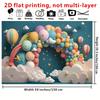 2D Dreamy Balloon Background, Pastel Balloon Arch & Clouds Themed Party Backdrop
