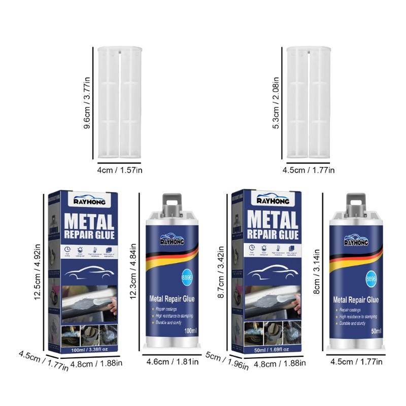 Industrielle Metallklebstoffe Zuverlässige Reparaturpasten 50/100ml Metallreparatur-Lösung zum Schweißen & Reparieren Langlebig