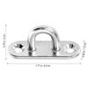 4Pcs 5mm Ceiling Hook Hardware Stainless Steel Eye Plate Oblong Pad Eye Plate Metal Staple Ring Hook Hardware for Home FU