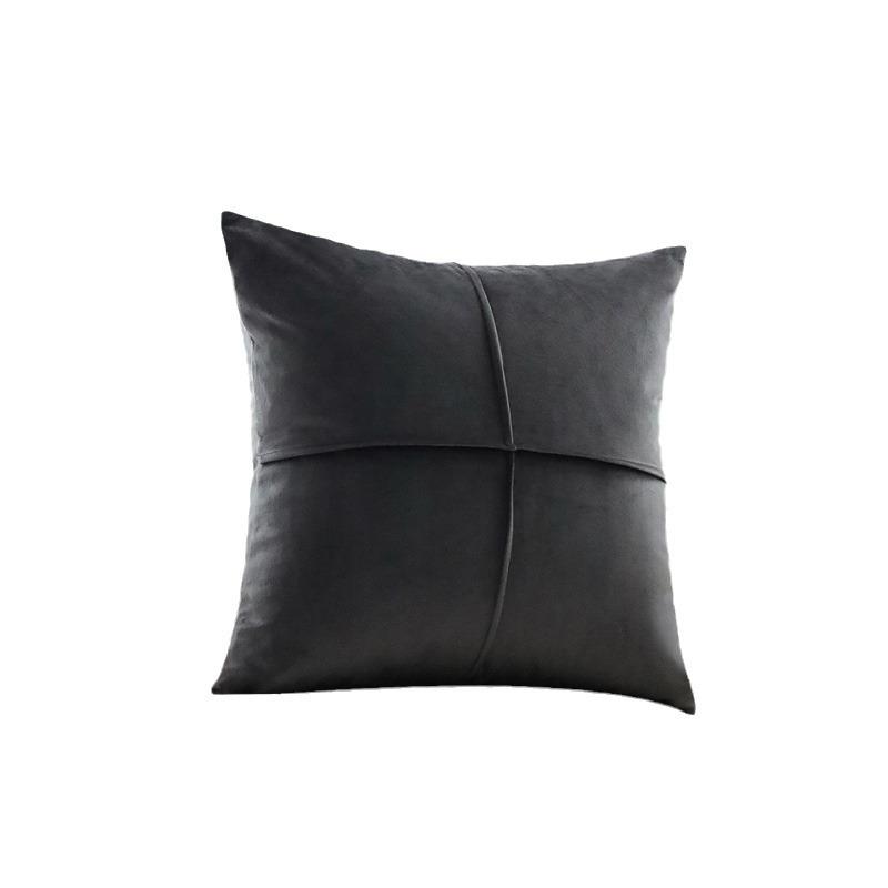 Modern Light Luxury Sofa Pillow Cover Ins Style Nordic Living Room Velvet Solid Color Cross Pattern Cushion Soft Decoration