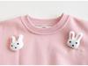 2024 Autumn Baby Girl Korean Hoodie - Cartoon Style with 3D Rabbit Decoration