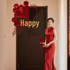 Complete Set of Double Happiness Door Stickers for Wedding Decorations in Bride's and Groom's Rooms