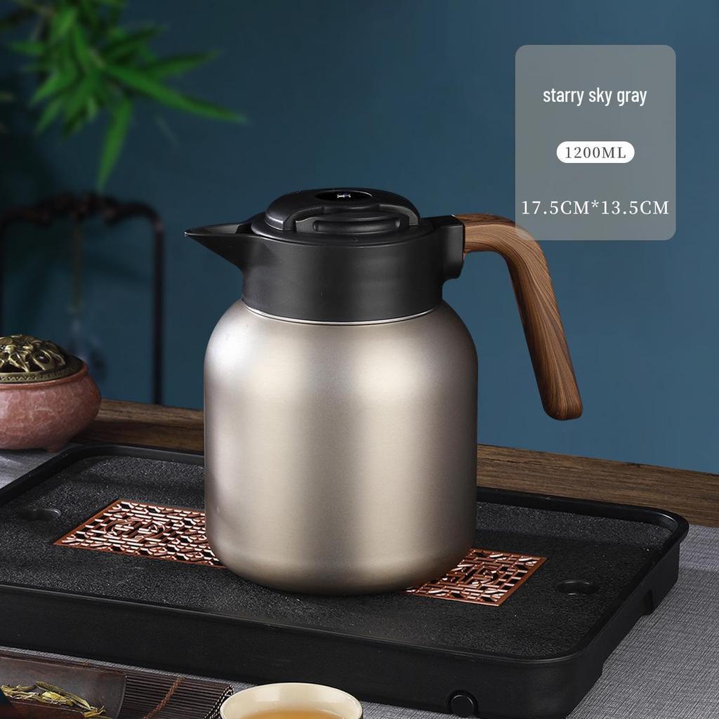 316 Stainless Steel Portable Insulated Teapot with Titanium Plating and Tea-Water Separation, Large Capacity for Stewing