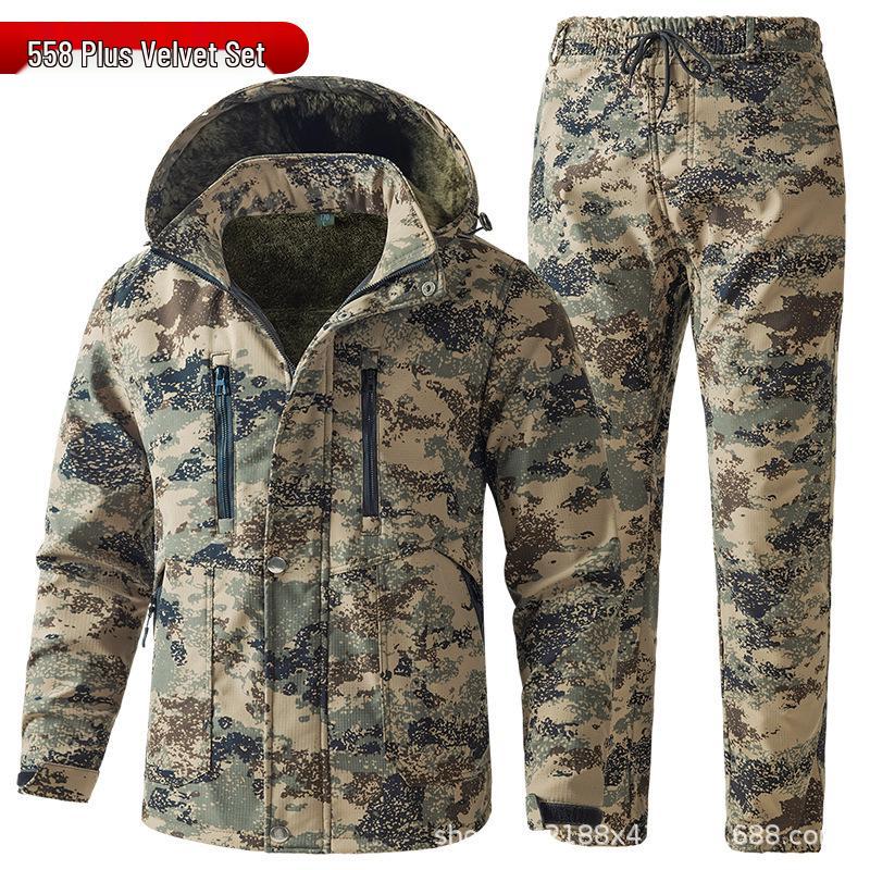 Unisex Autumn/Winter Mountaineering Suit: Velvet-Lined, Durable, Warm, Wear-Resistant Outdoor Workwear.