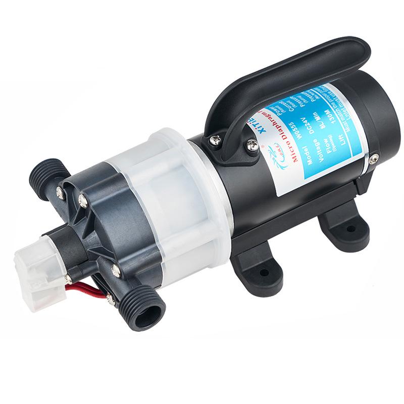 XTL Mini Diaphragm Pump: Low-Noise, Self-Priming RV Water Booster Pump, 120W DC Electric.