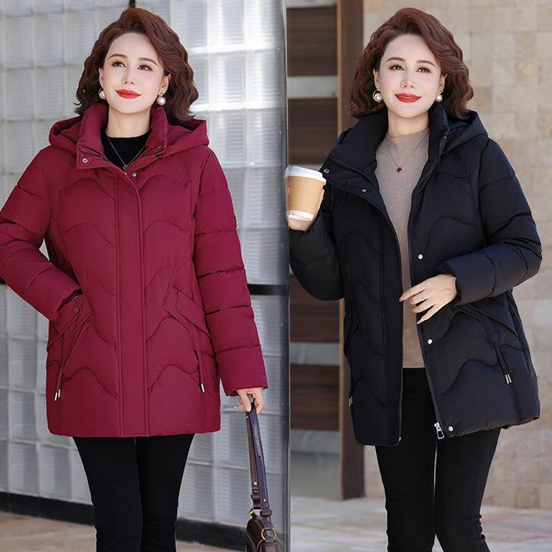 Winter Clothing Velvet Cotton-padded Jacket Women's Versatile New Warm Cotton-padded Jacket Medium and Long Cotton-padded Jacket Thick