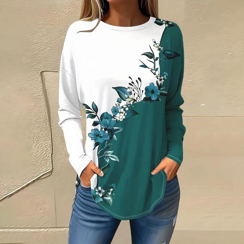 European and American fashion women round neck T-shirt