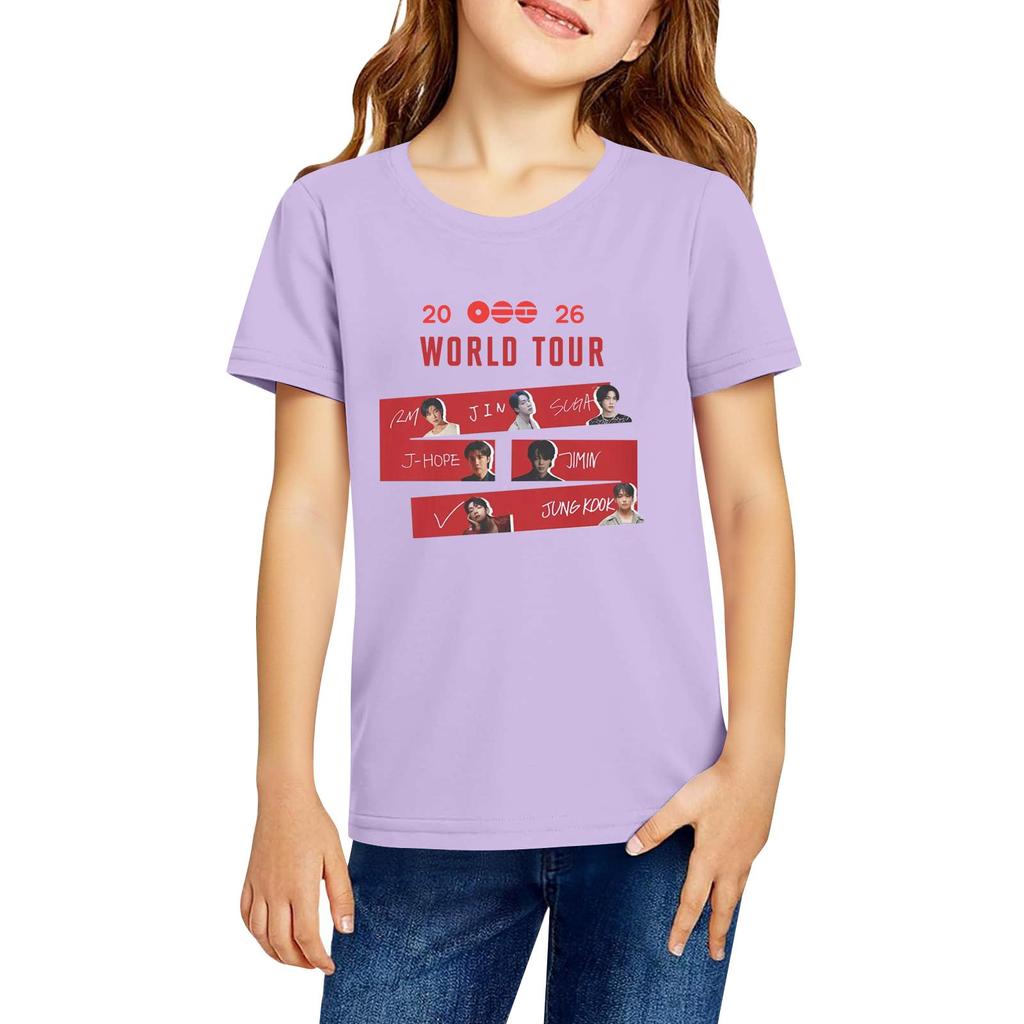 Modische Rundhals-Kurzarm-Arbeitskleidung bedruckte Oberteile für Kinder-Sommeroberteile