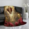 Angelic Blessing Pattern Blanket Soft Throw Blanket for Home Bedroom Bed Sofa Picnic Travel Office Rest Cover Blanket Gift