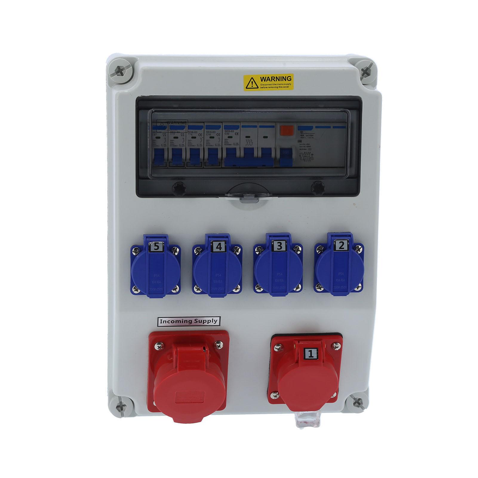 

Промислова розеткова коробка, водонепроникна настінна з автоматичним вимикачем C16 для розподілу електроенергії