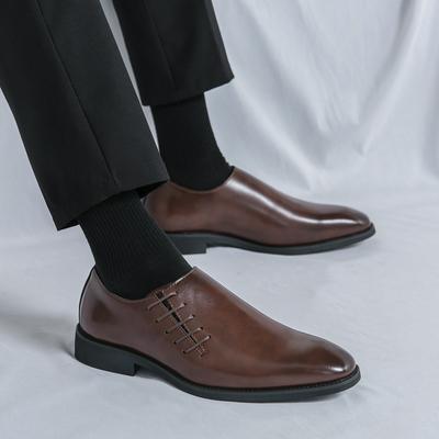Men Derby Shoes Pointed Black Brown European American Business Brand Shoes Presidential Social Shoes Sizes 38-46