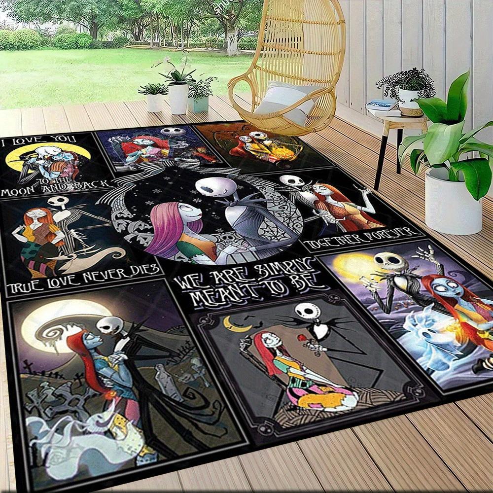 1pc The Nightmare Before Christmas Carpet Area Rug, Bedroom, and Playroom Durable, Stain-Resistant, and Easy To Clean, Living Room