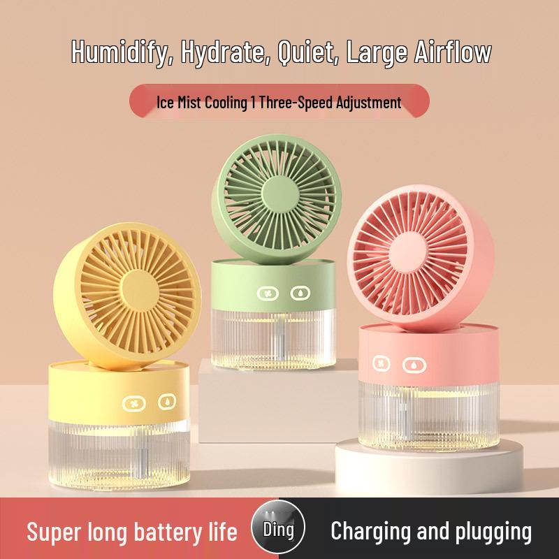 Compact Desktop Humidifier & Fan with Spray Cooling