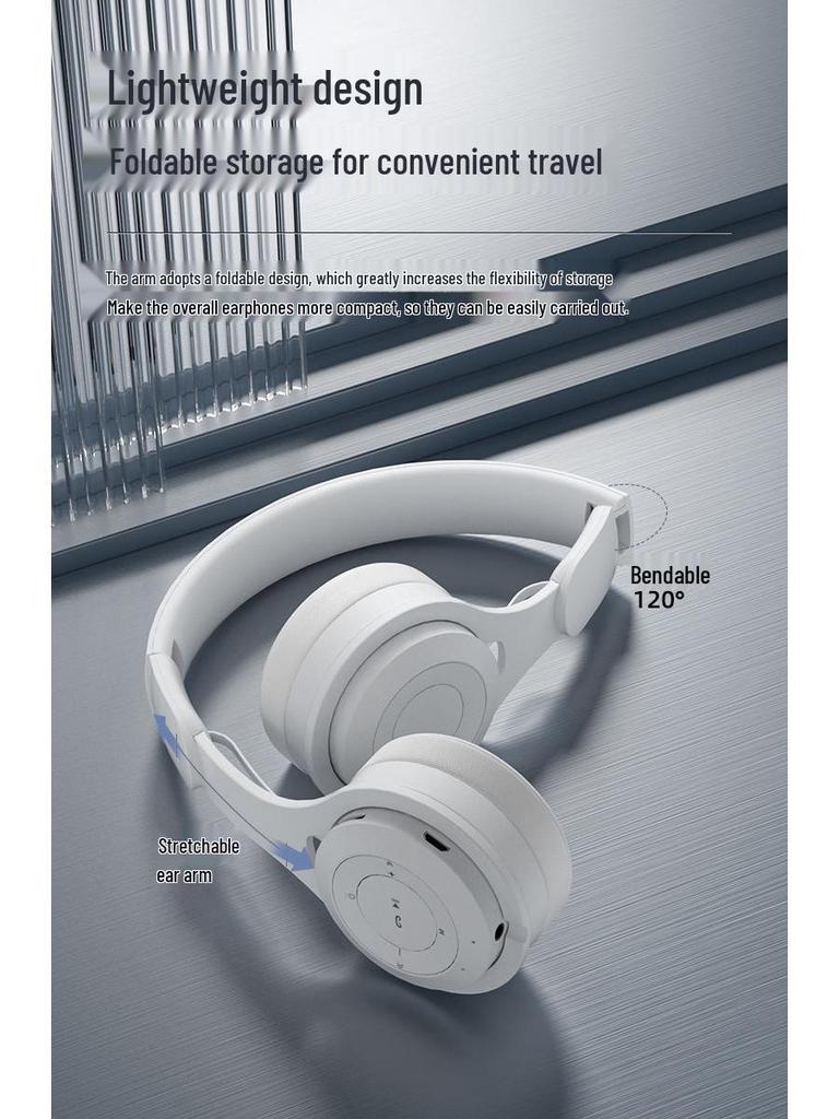 Y08 Macaron Bluetooth Over-Ear Headphones, Heavy Bass, Foldable, Wireless