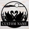 Customizable Metal Swan Sign Outdoor Garden Decor Holiday Gift