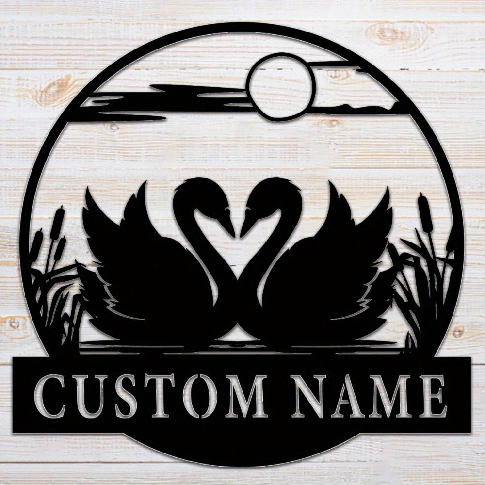 Customizable Metal Swan Sign Outdoor Garden Decor Holiday Gift