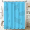Blue Shower Curtain With Geometric Design Waterproof Bathroom Decor For Kids Bathrooms Simple Modern Pattern Home Accessories (1